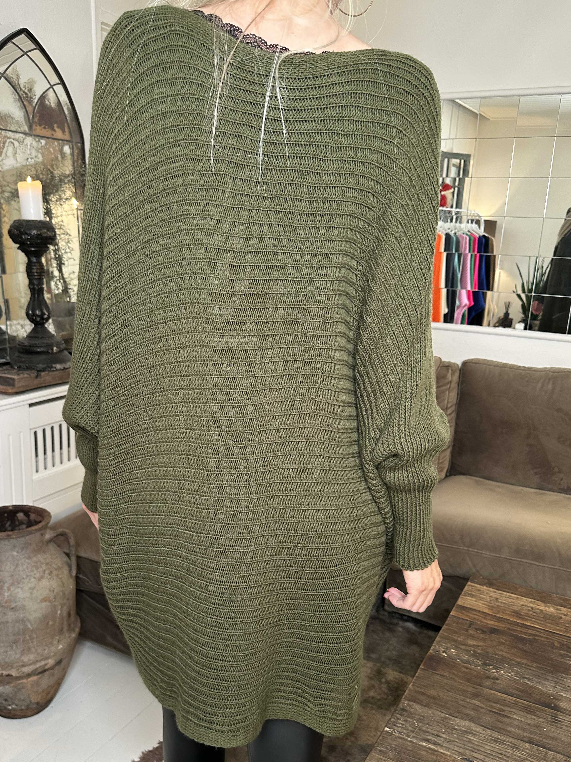 Gabbi - Oversized strik med flagermusærmer